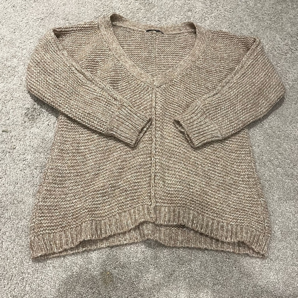 Brandy Melville Beige Oversized Knit Sweater